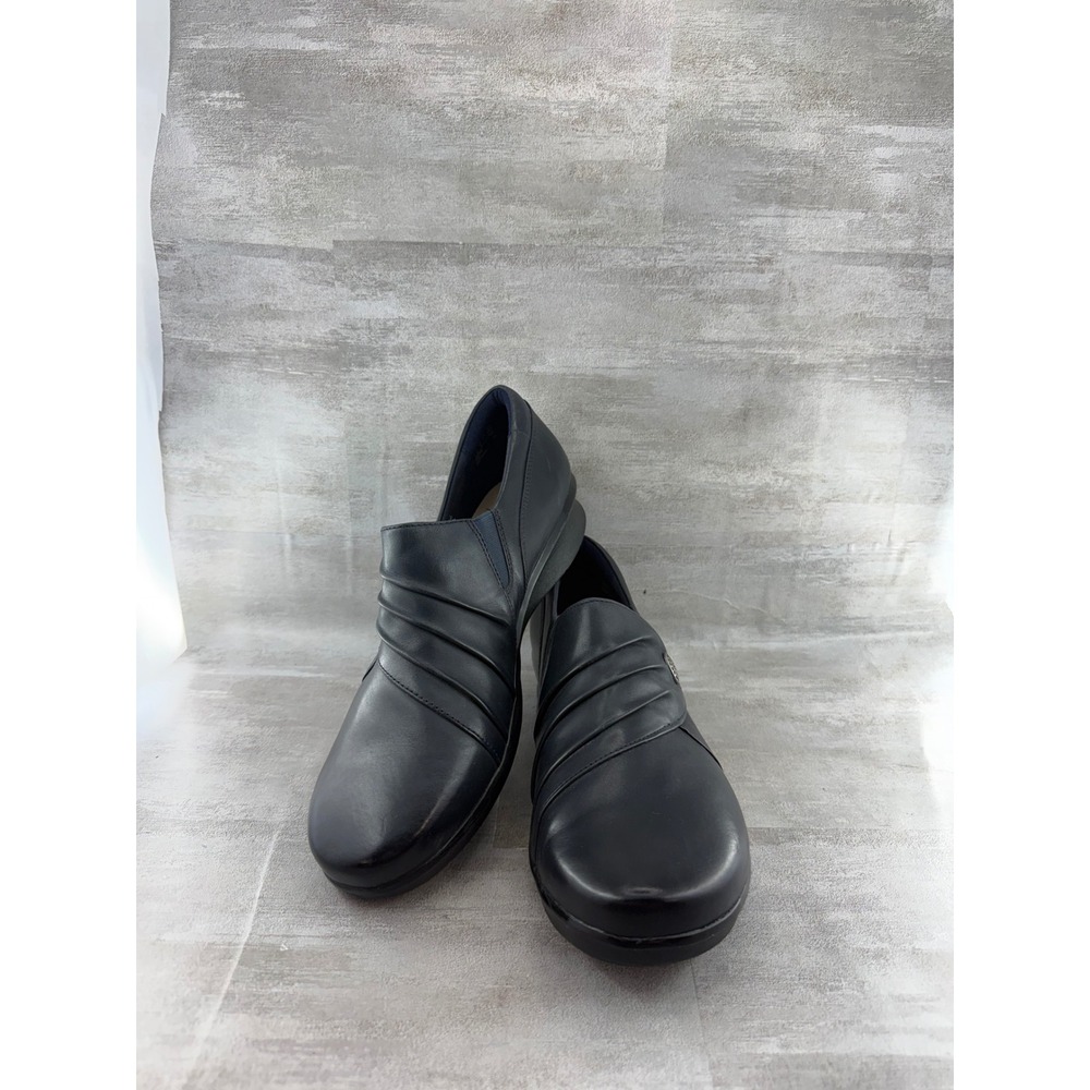 Clarks Collection Hope Roxanne Navy Leather Slip On Loafers Shoes Women US 10W